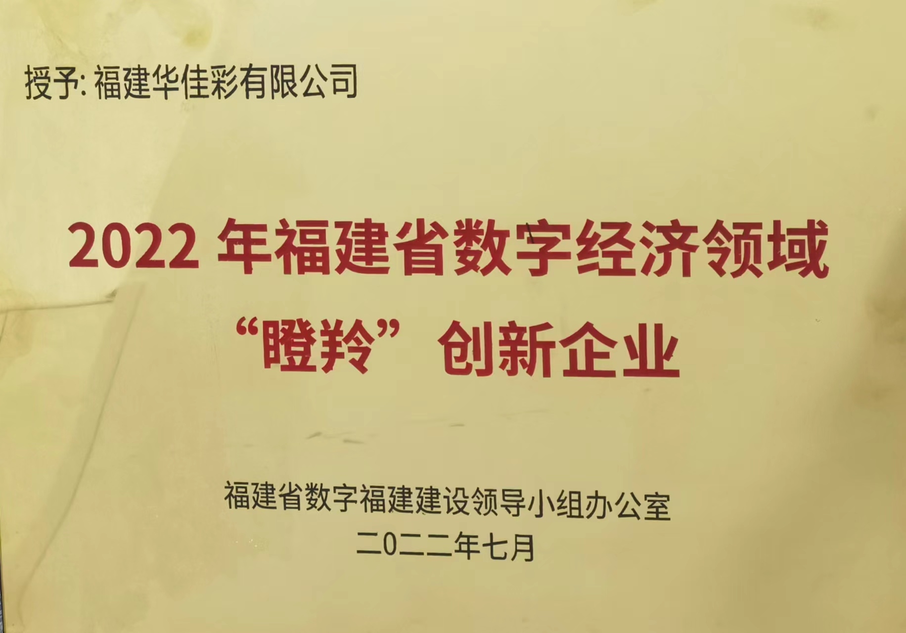 2022年福建省年数字经济领域“瞪羚”创新企业